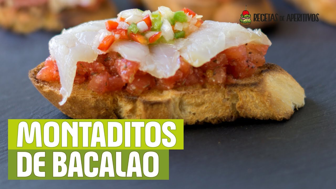 MONTADITOS de BACALAO y TOMATE ALIÑADO - PINCHOS FÁCILES #15