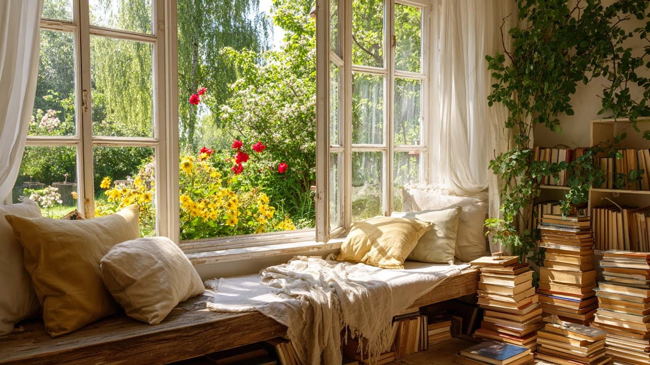 Spring Nature Window Sounds 🍃 Gentle Birds & Ambiencefor Calm Focus, Reading & Writing