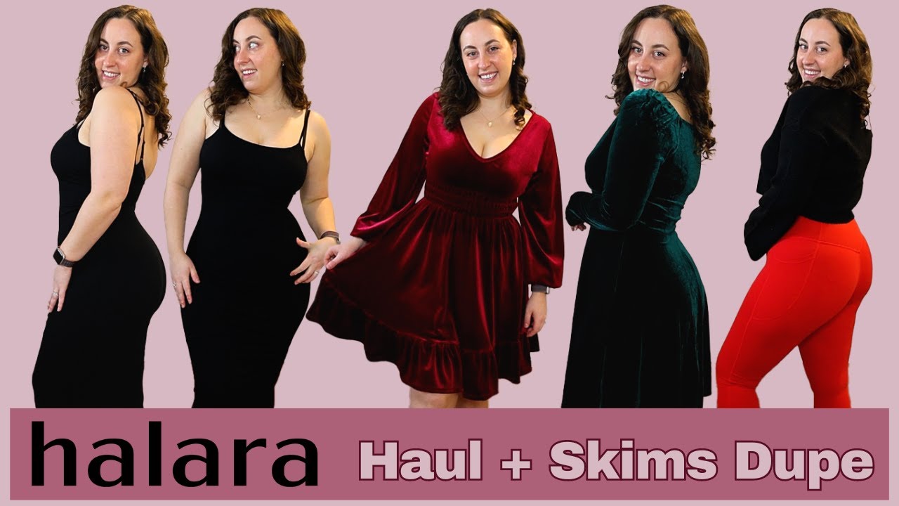 Halara Haul | Skims Dress Dupe, Velvet Dresses, and Comfortable Dress Pants
