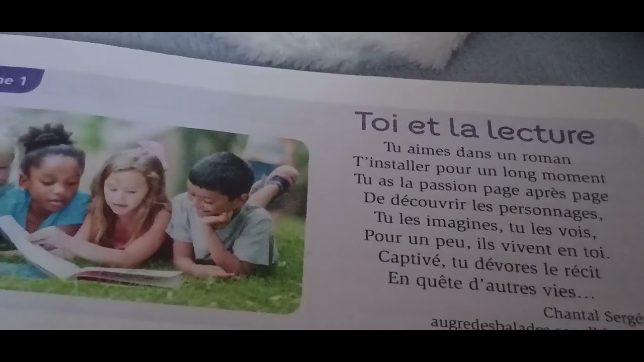 Le citronnelle nouvelle édition français 3émeAP (CE2) Poésie Toi et la lecture et le football p:5/14