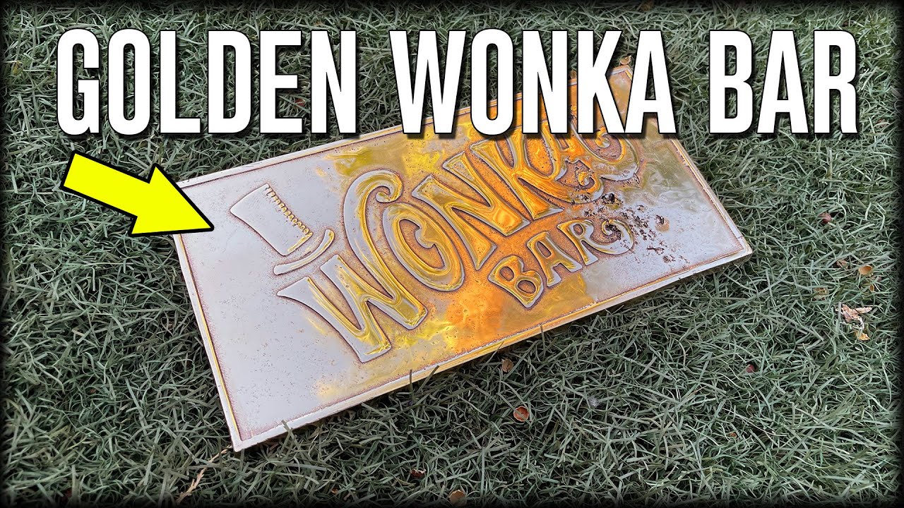 Casting A GIANT Golden Wonka Bar | Metal Casting Bronze At Home