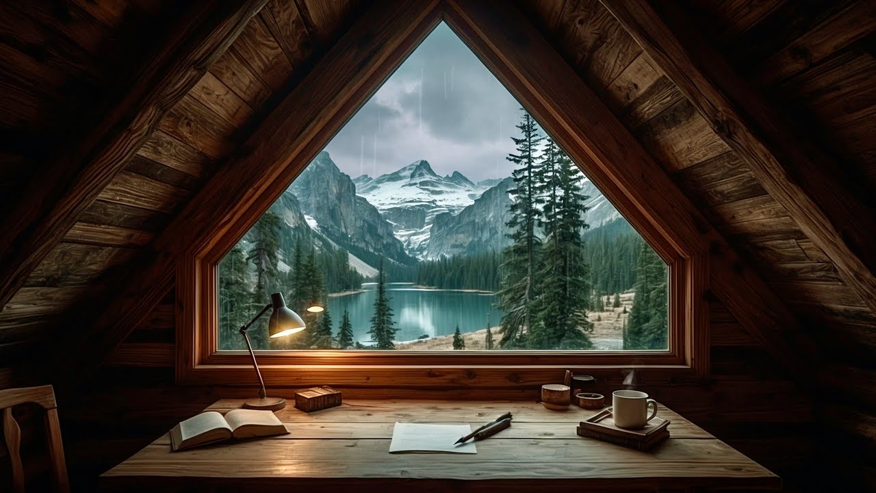 ✨ 1 Hour Relaxing Piano Music with Rain & Coffee Ambience