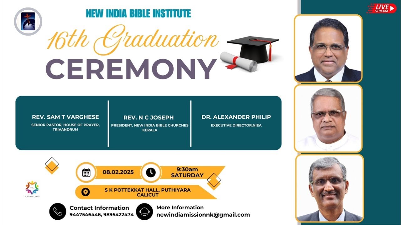 16th Graduation Ceremony Of NEW INDIA BIBLE INSTITUTE