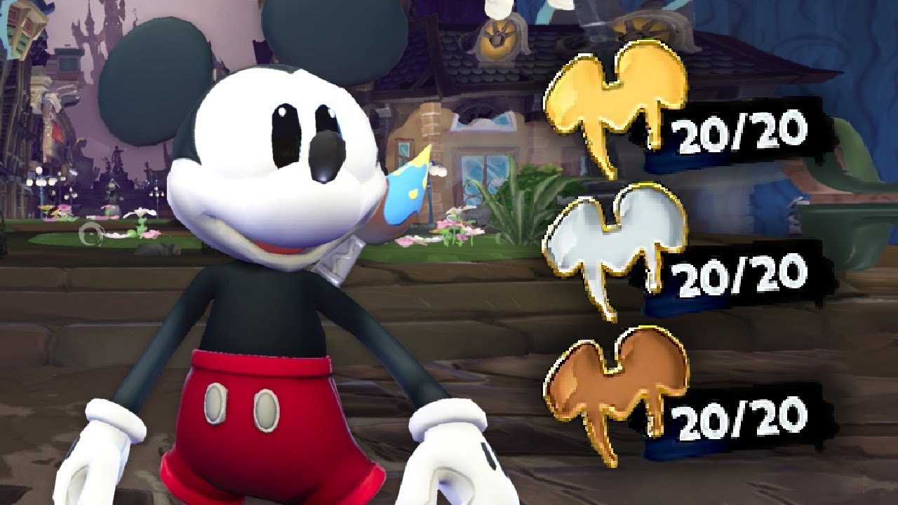 Epic Mickey Rebrushed - ALL 20 Bronze, Silver & Gold Pins Locations