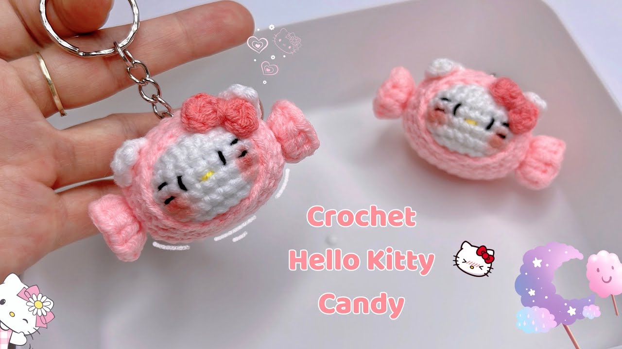 Crochet Hello Kitty Candy 🍬| Crochet Candy Keychain | Móc Kẹo Hello Kitty