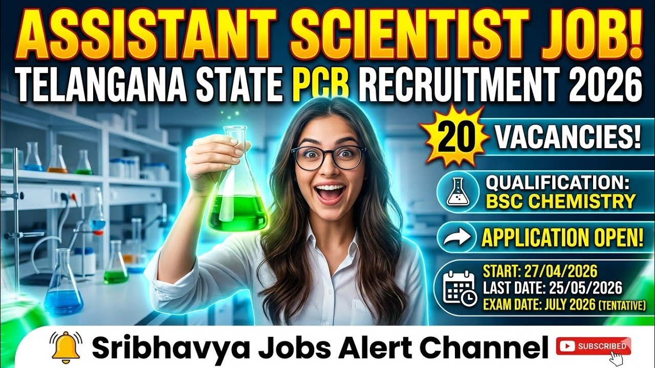 🔥 TGPSC New Notification Out! Assistant Scientist (Grade-II) Jobs in TSPCB | Apply Now! | 25.05.2026