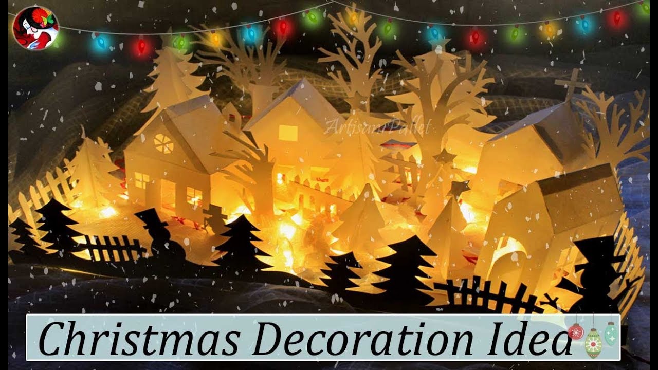 DIY Christmas Decorations Ideas|How to make a Paper Christmas Village|Easy Xmas Craft@Artisan Pallet
