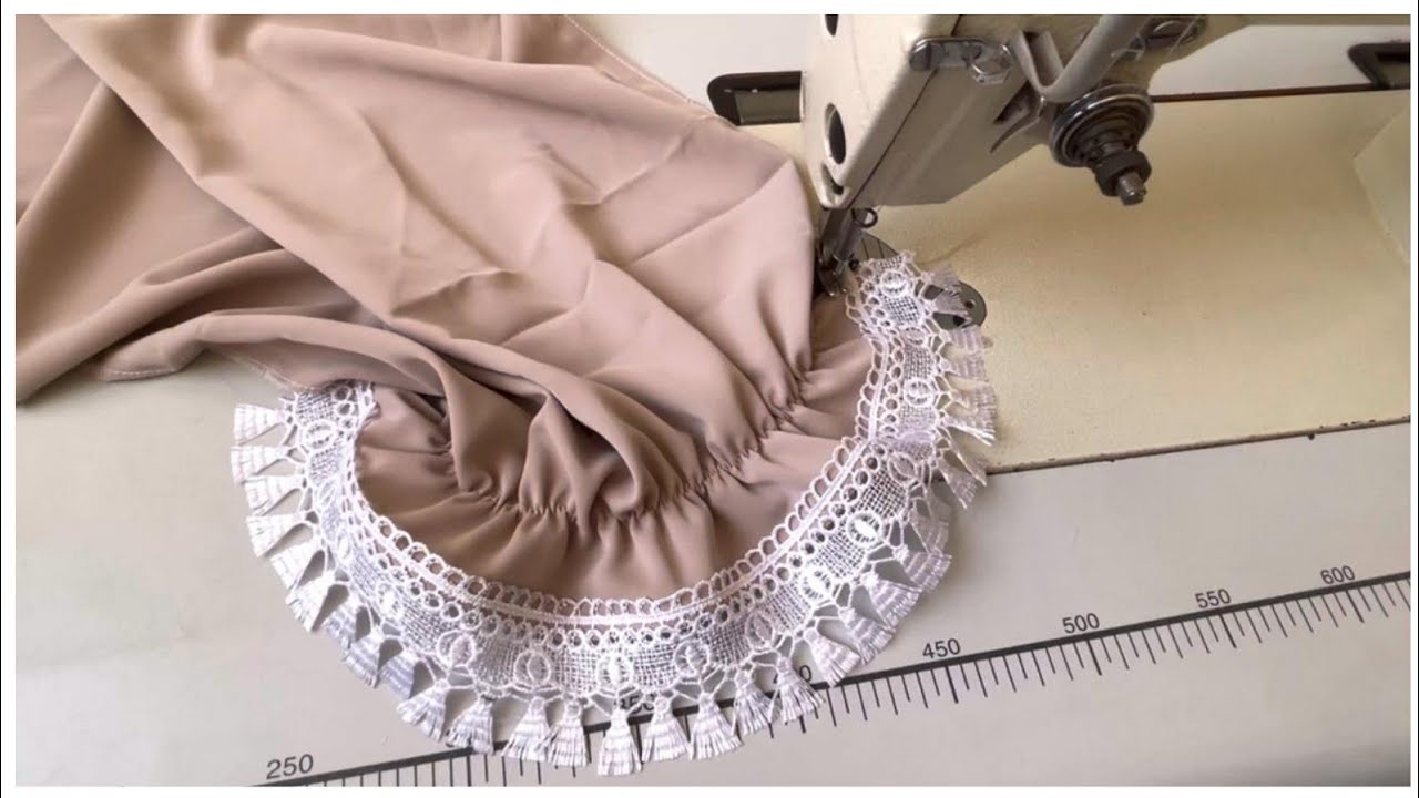 حيل خياطة مذهلة | خياطة كم بالدونتيل ولاستيك لفستان أو عباية... DIY | Amazing sewing tricks