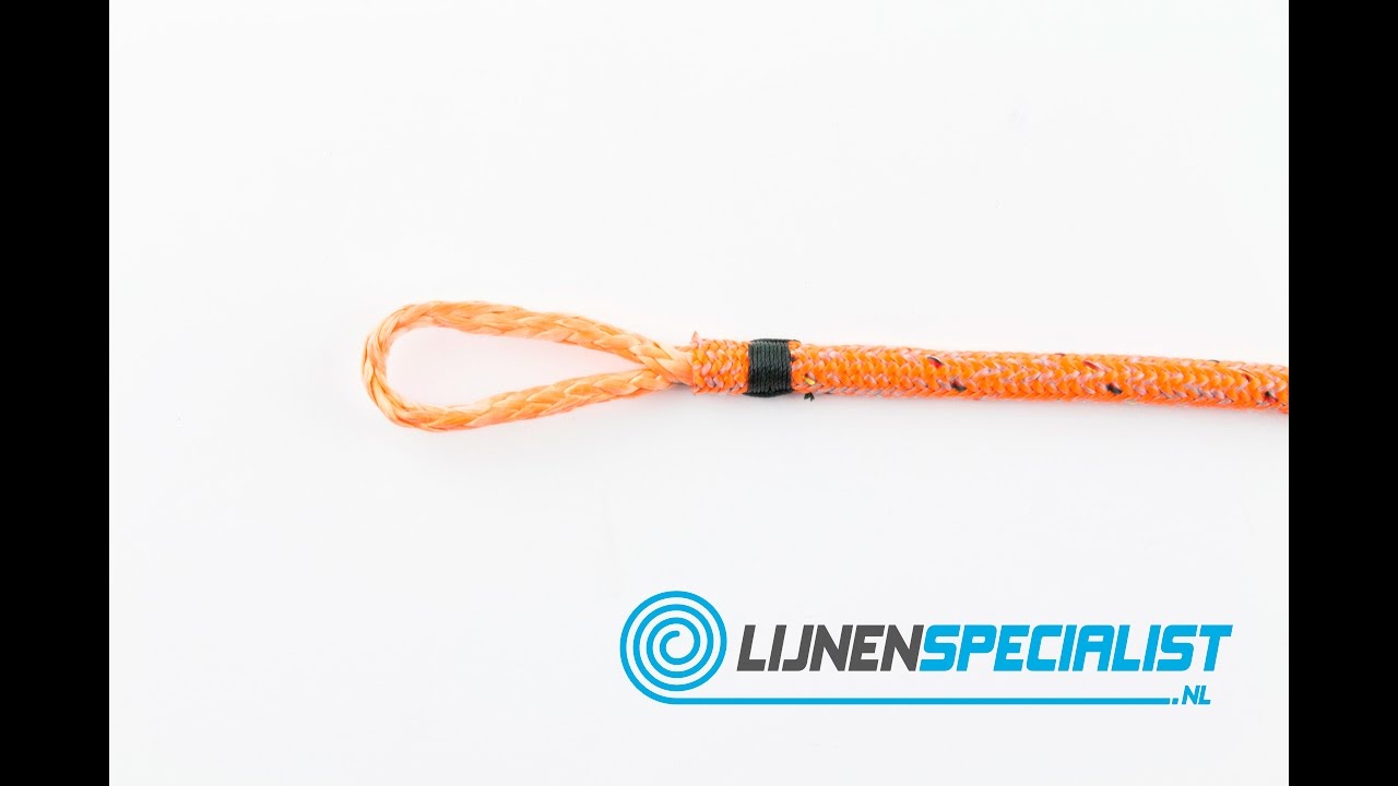 7.3.1a Oogsplits in dubbelgevlochten Dyneema lijn mantel niet meegesplitst - Variant 1