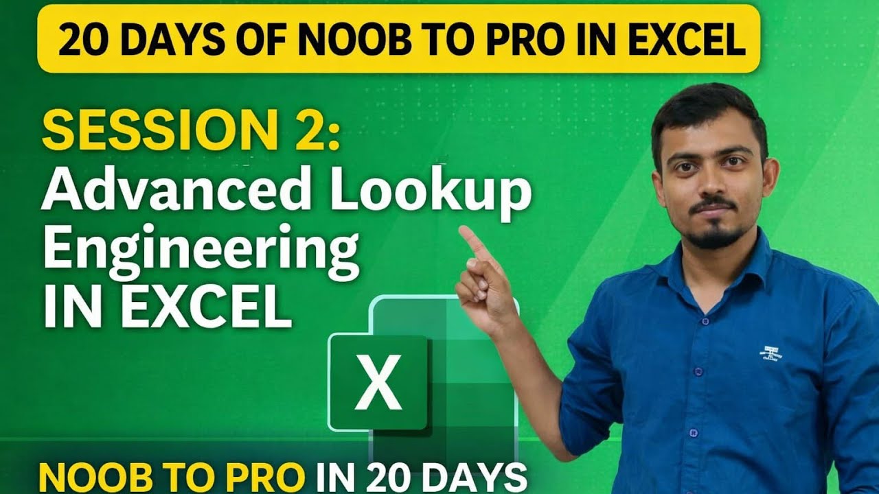 20 DAYS OF NOOB TO PRO IN EXCEL – SESSION 2: Advanced Lookup Engineering IN EXCEL