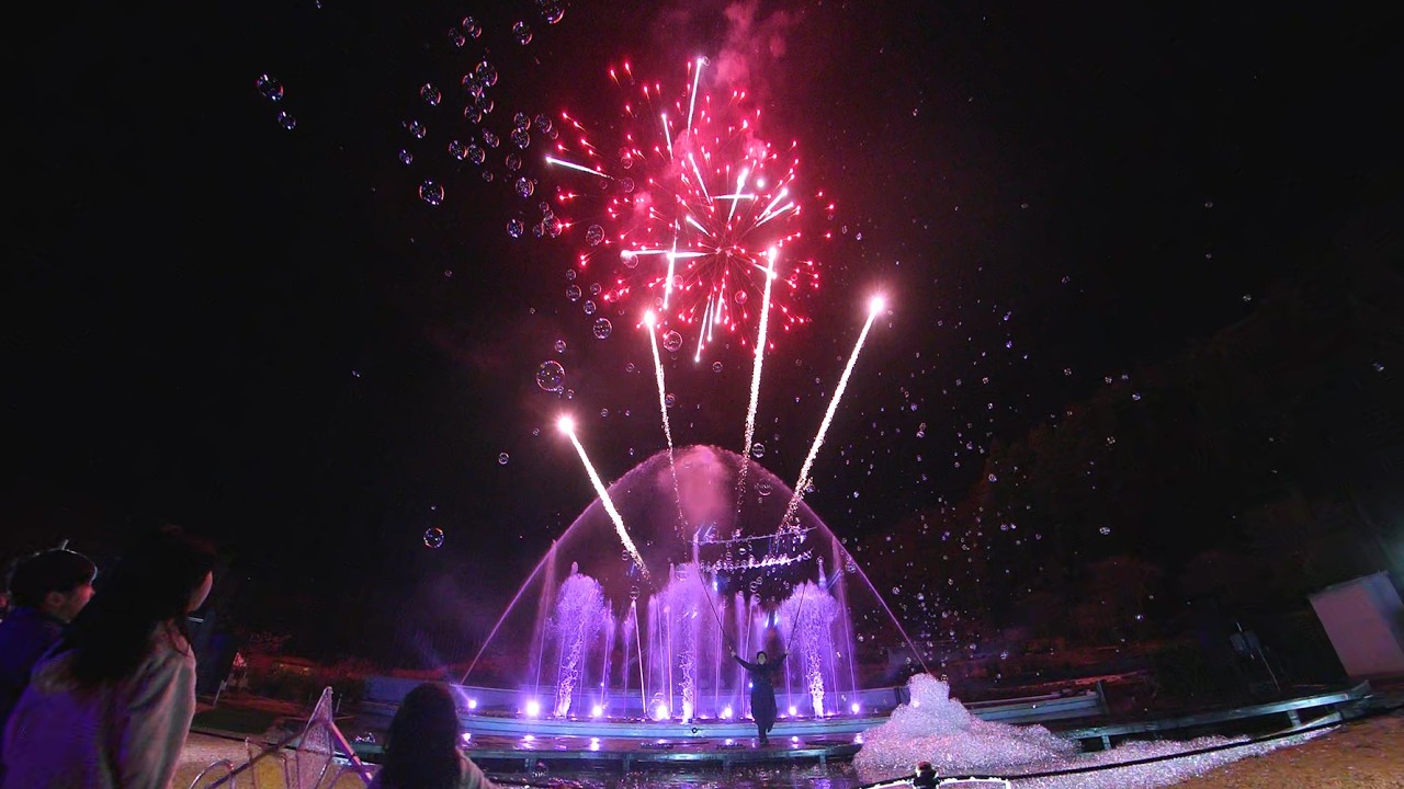 2026.02.28 時之栖 噴水レーザーショー×ナイトバブリウム×花火コラボ