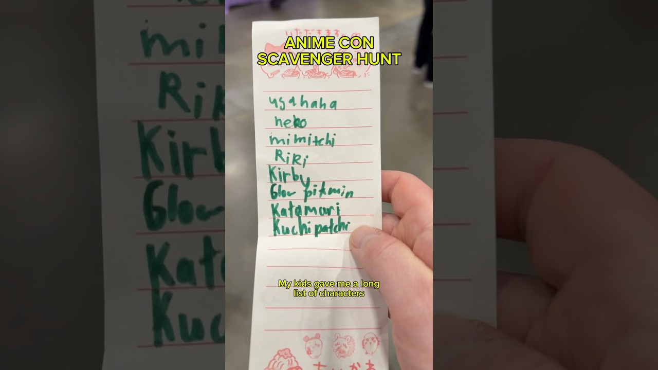 Anime Con Scavenger Hunt! Finding my kids favourite characters at Smash #usahana #pikmin #tamagotchi