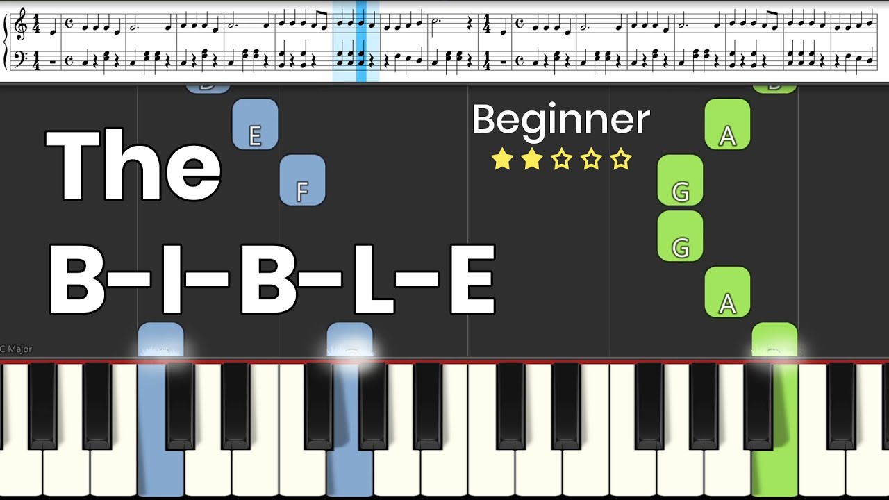 The B-I-B-L-E Song | Piano Play Along | Easy Christian Kids Piano Tutorial
