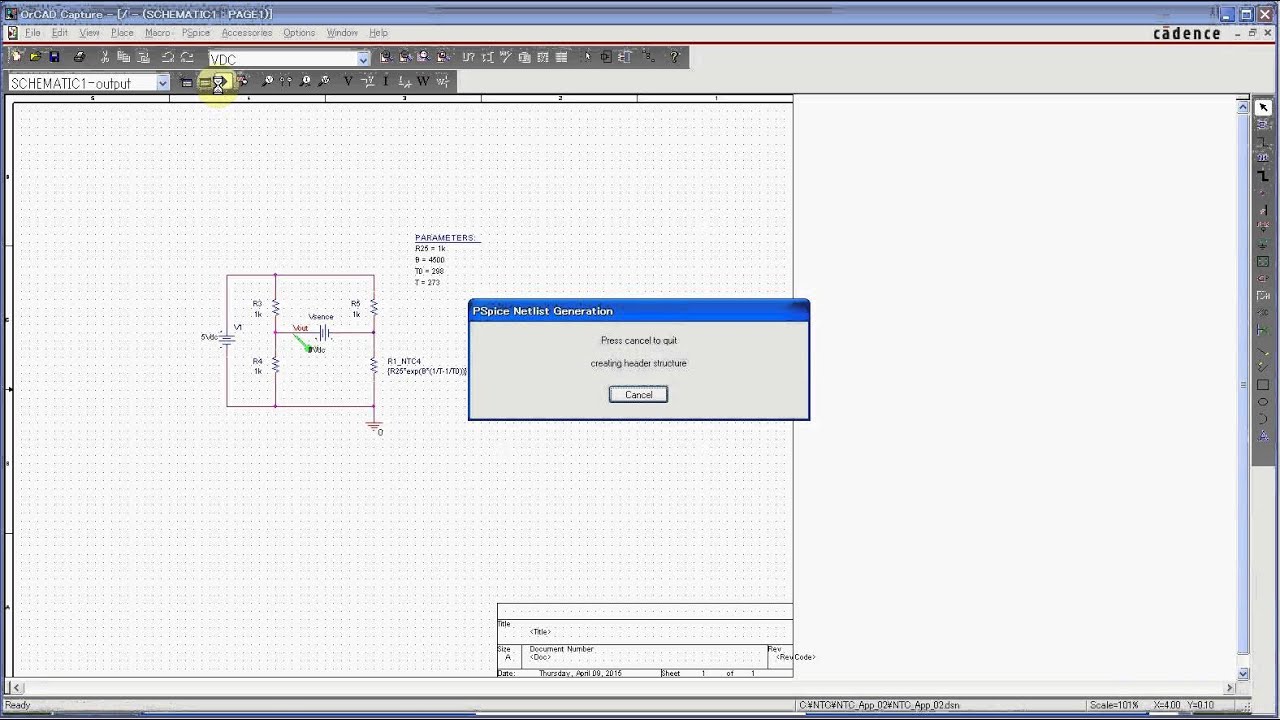 NTC Bridge Simulation using PSpice