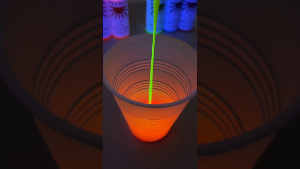 Black Light + Fluorescent Acrylic Pouring Paint?!  🤩