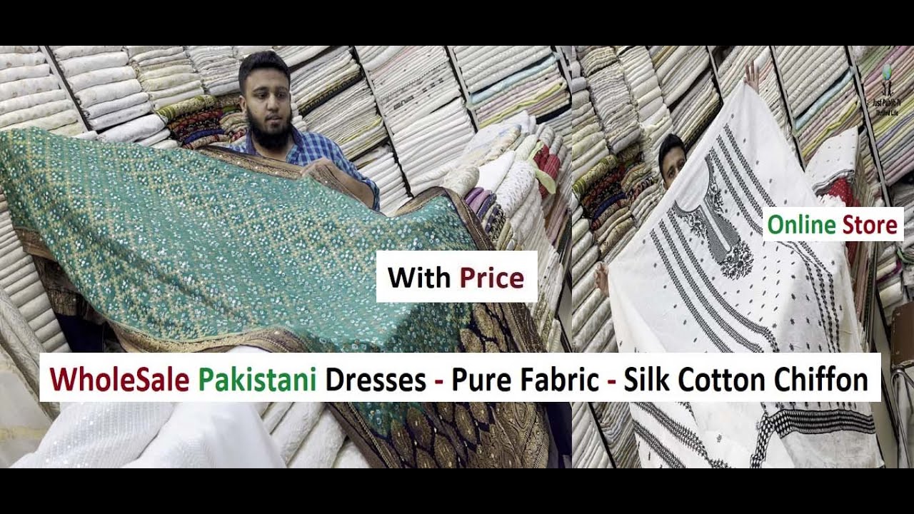 Wholesale Pakistani Dresses - Pure Fabric - Silk Cotton Chiffon Organza Banarsi Fabric Online Store