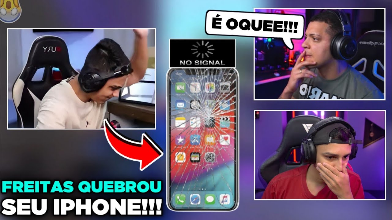 FREITAS QUEBROU SEU CELULAR EM LIVE VEJA REAÇÃO DO CEROL e OU NOBRU - FREE FIRE
