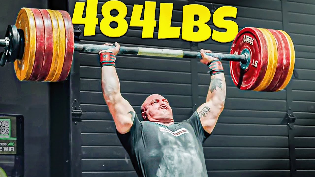 WORLD RECORD axle clean and press by the WORLDS STRONGEST MAN