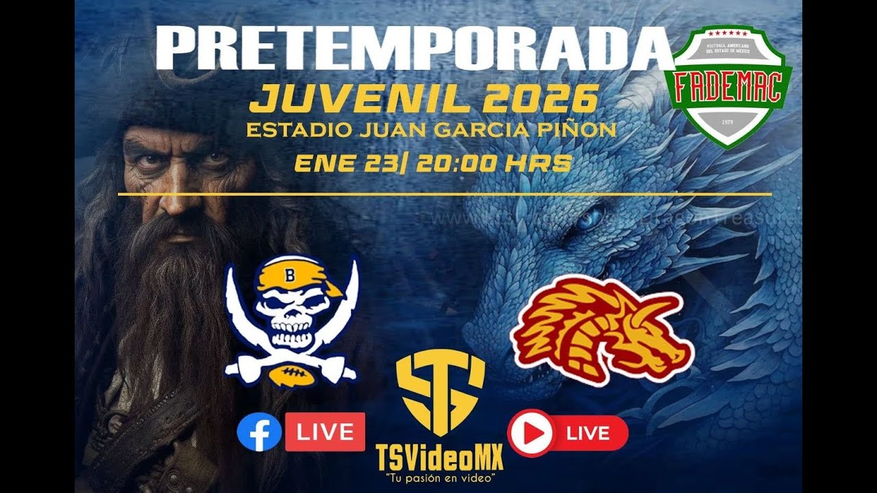 🏈 GameDay Scrimmage Juvenil 2026 🏴‍☠️ Bucaneros vs Dragones Rojos 🐉