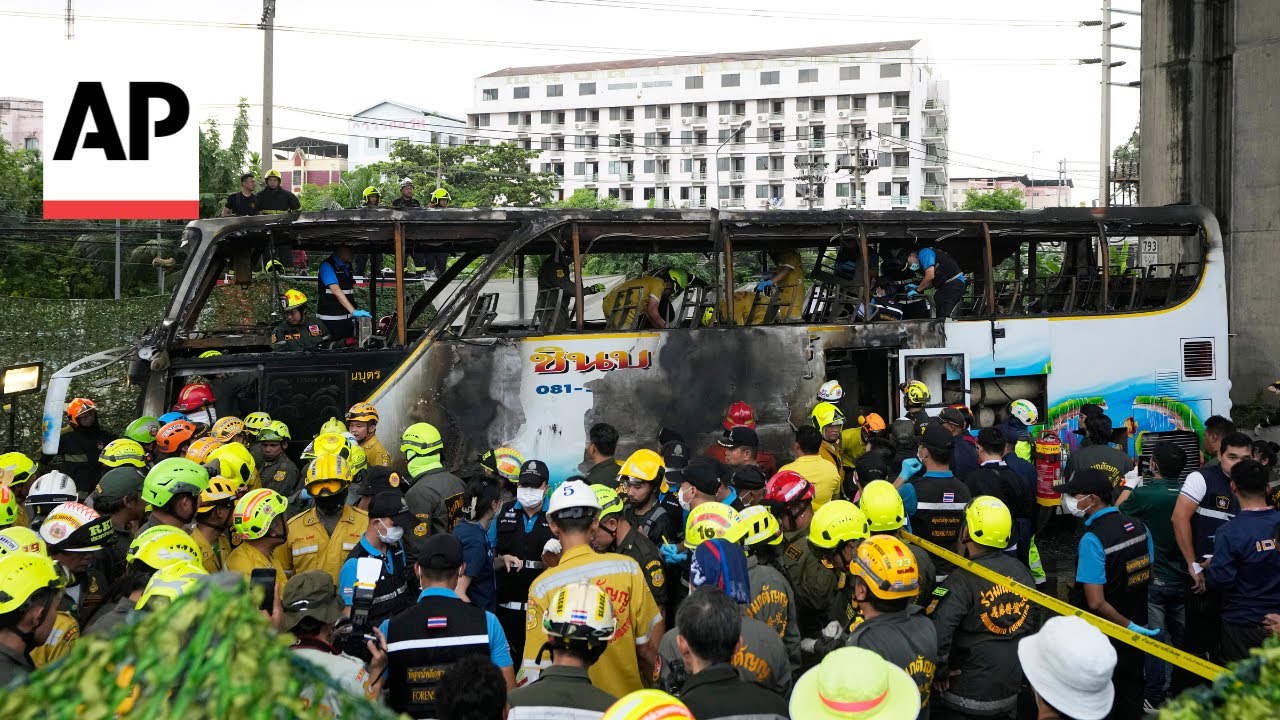 More than 20 feared dead after school bus catches fire in Bangkok
