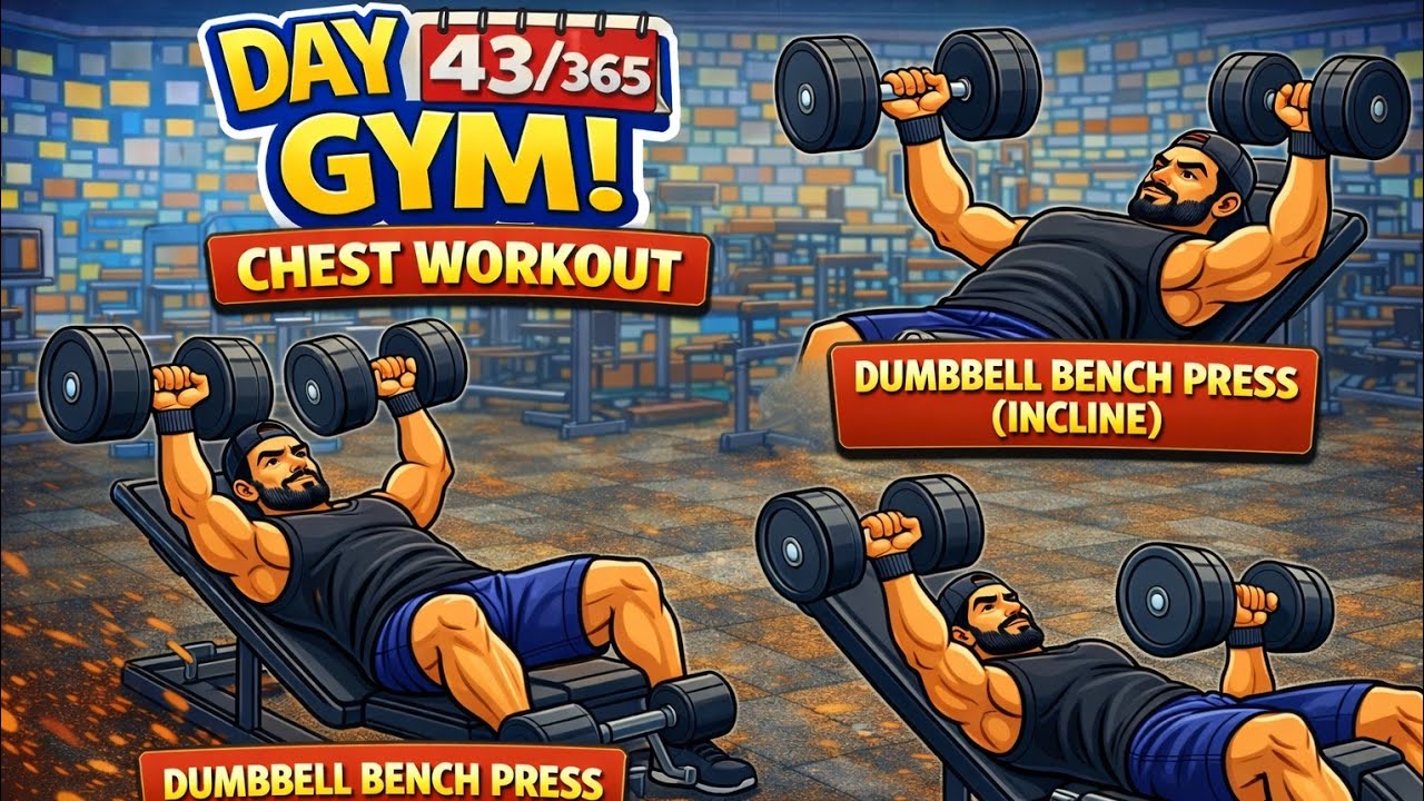 Day 43/365 Gym – Chest Workout 💥🔥 @ZindagiChalRhiHai 
