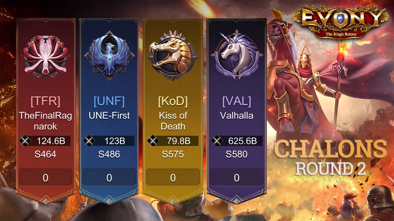 Chalons Round 2 | VAL v S464 TFR v S486 UNF v S575 KoD | Season 11 | Evony: The King's Return