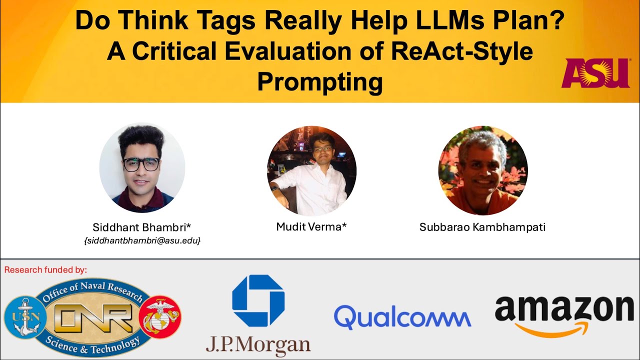 Do Think Tags Really Help LLMs Plan? A Critical Evaluation of ReAct-Style Prompting | TMLR 2025
