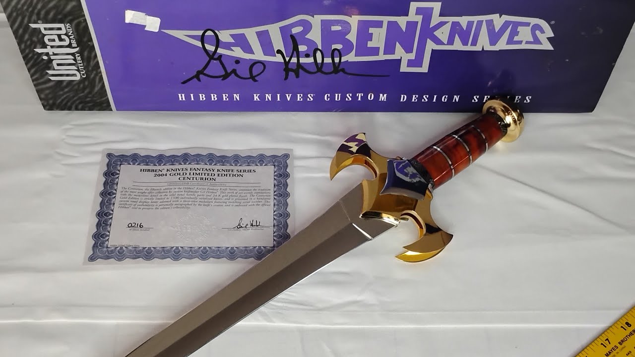 CENTURION Gold Limited Edition Fantasy Knife by Gil Hibbin, from United Cutlery#fantasy#collectors 