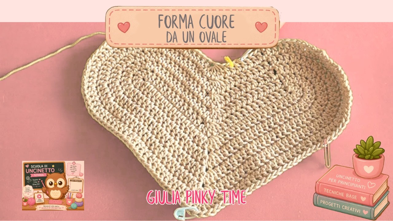 Cuore a maglia bassa all'uncinetto 🦉 FORME UNCINETTO