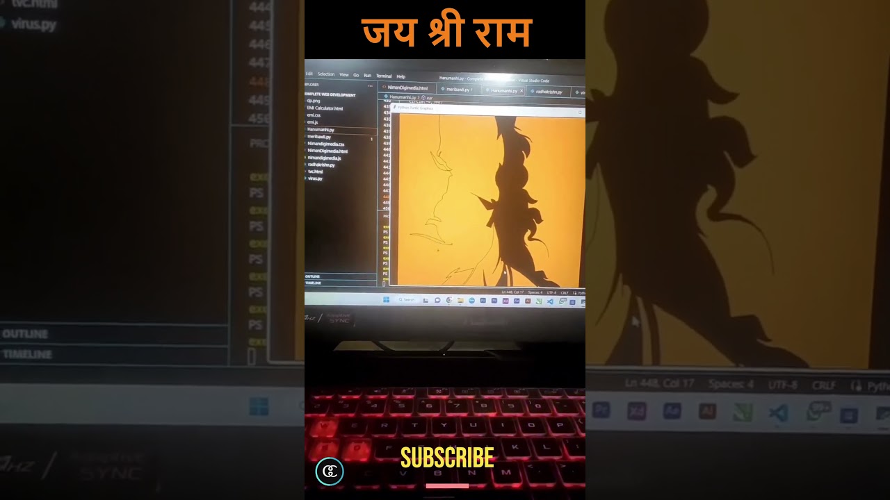 HanumanJi Image Creation Using Python | Lord #hanuman Design | Python Turtle