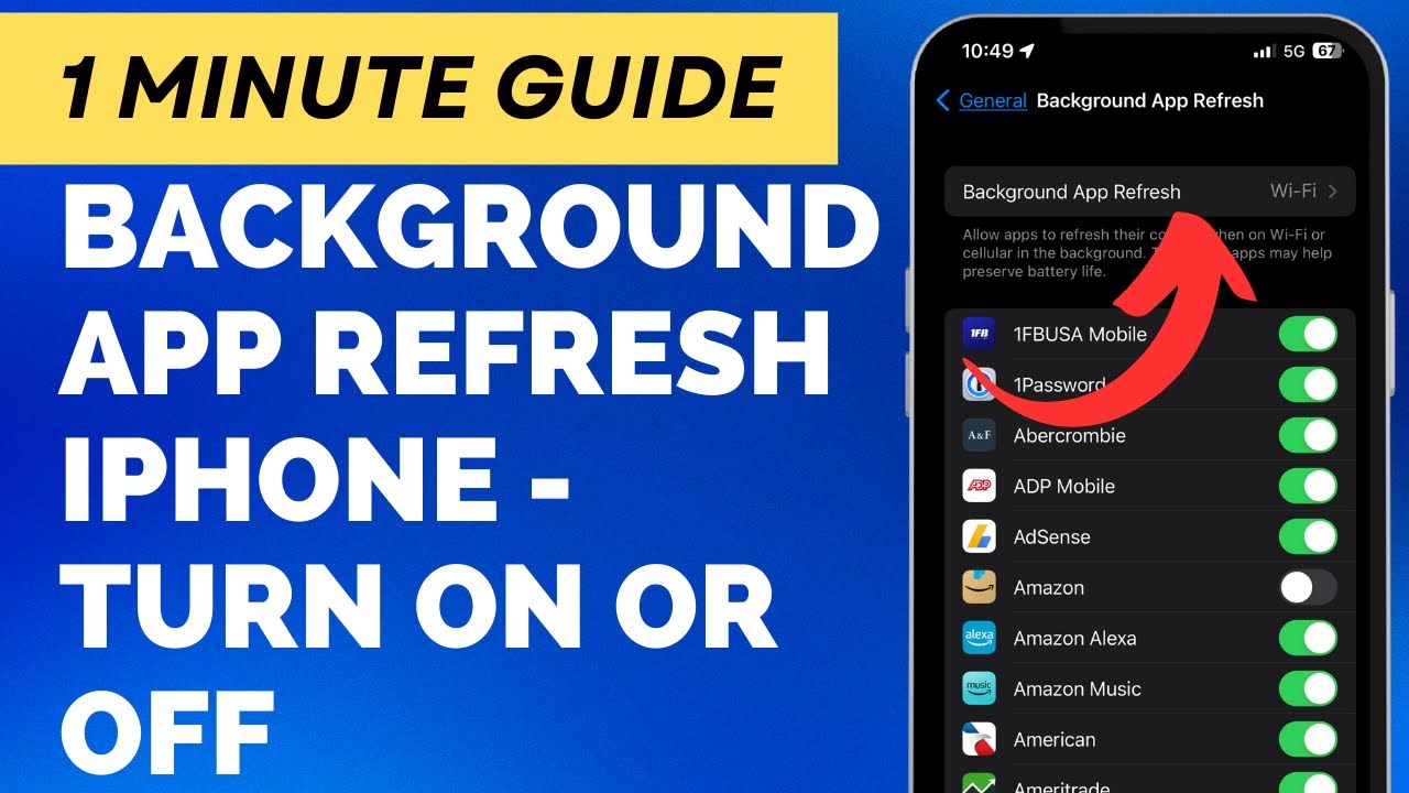 Background App Refresh iPhone - Turn On or Off (1 Minute Guide)