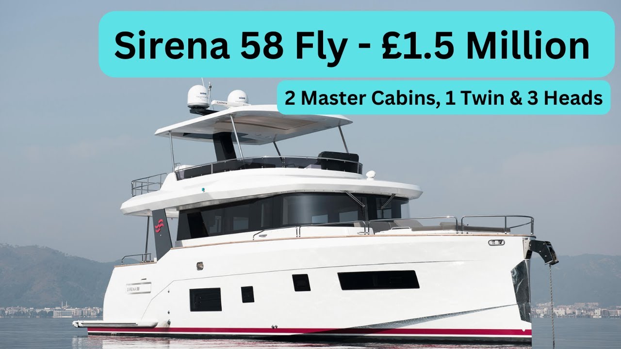 Экскурсия на лодке Sirena 58 Fly — 1,5 миллиона фунтов стерлингов — 2 главные каюты, 1 двухместна...