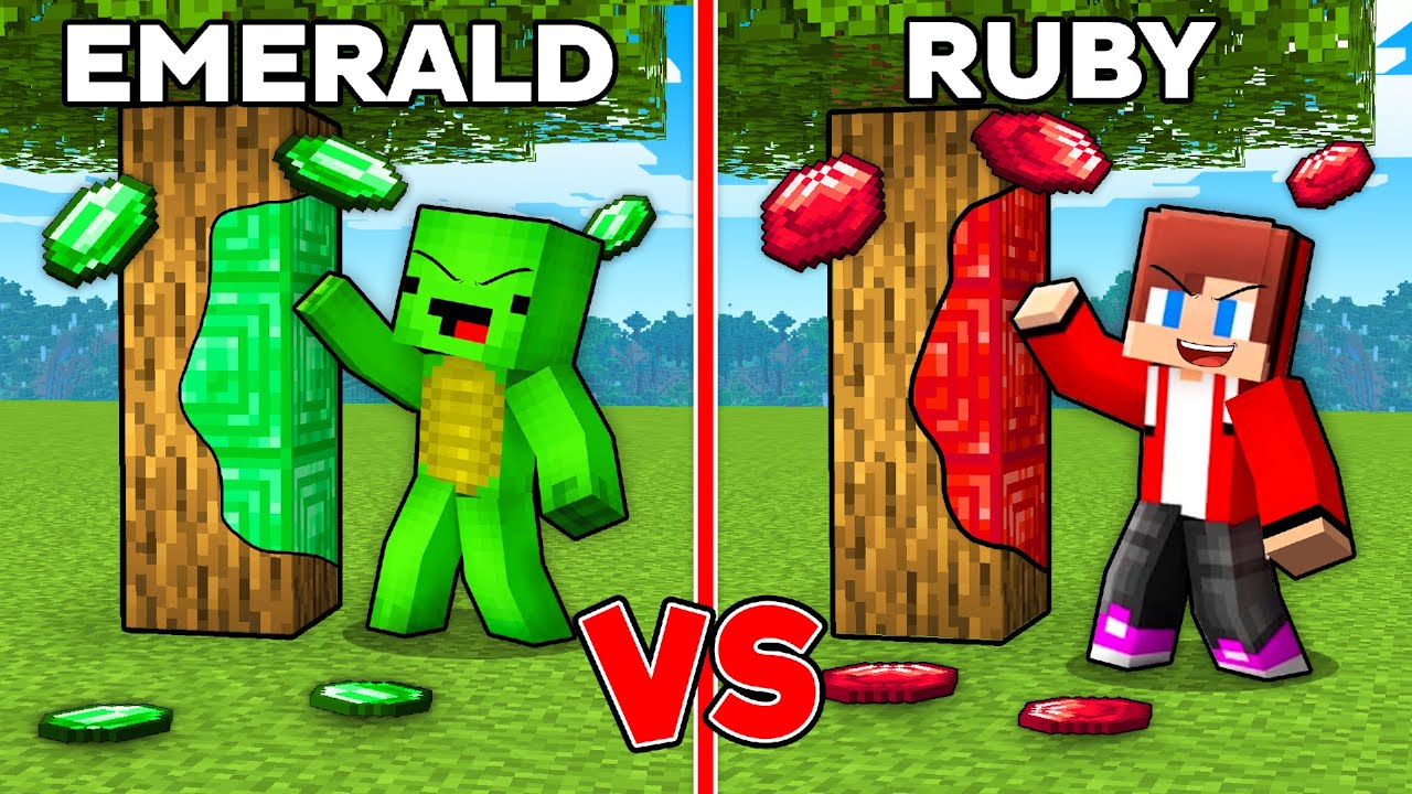 Mikey Emerald VS JJ Ruby Touch Battle in Minecraft - Maizen