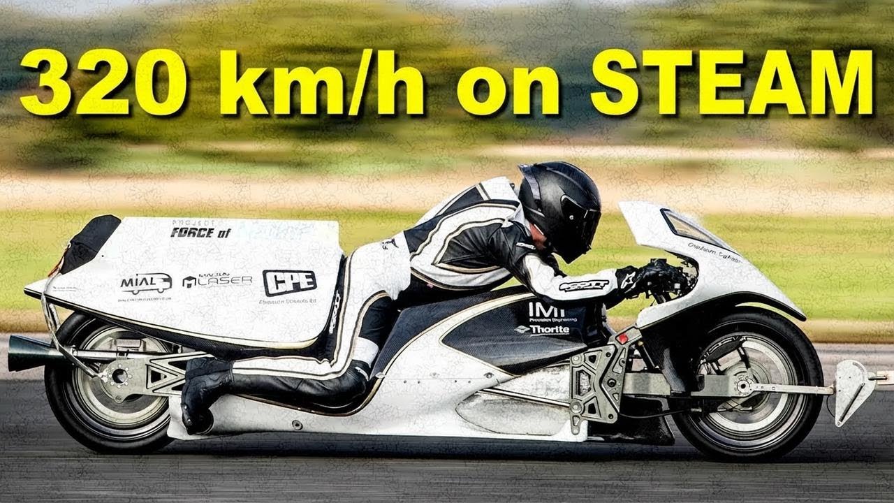 Hitting 200 mph on a Steam-Powered Jet Motorcycle