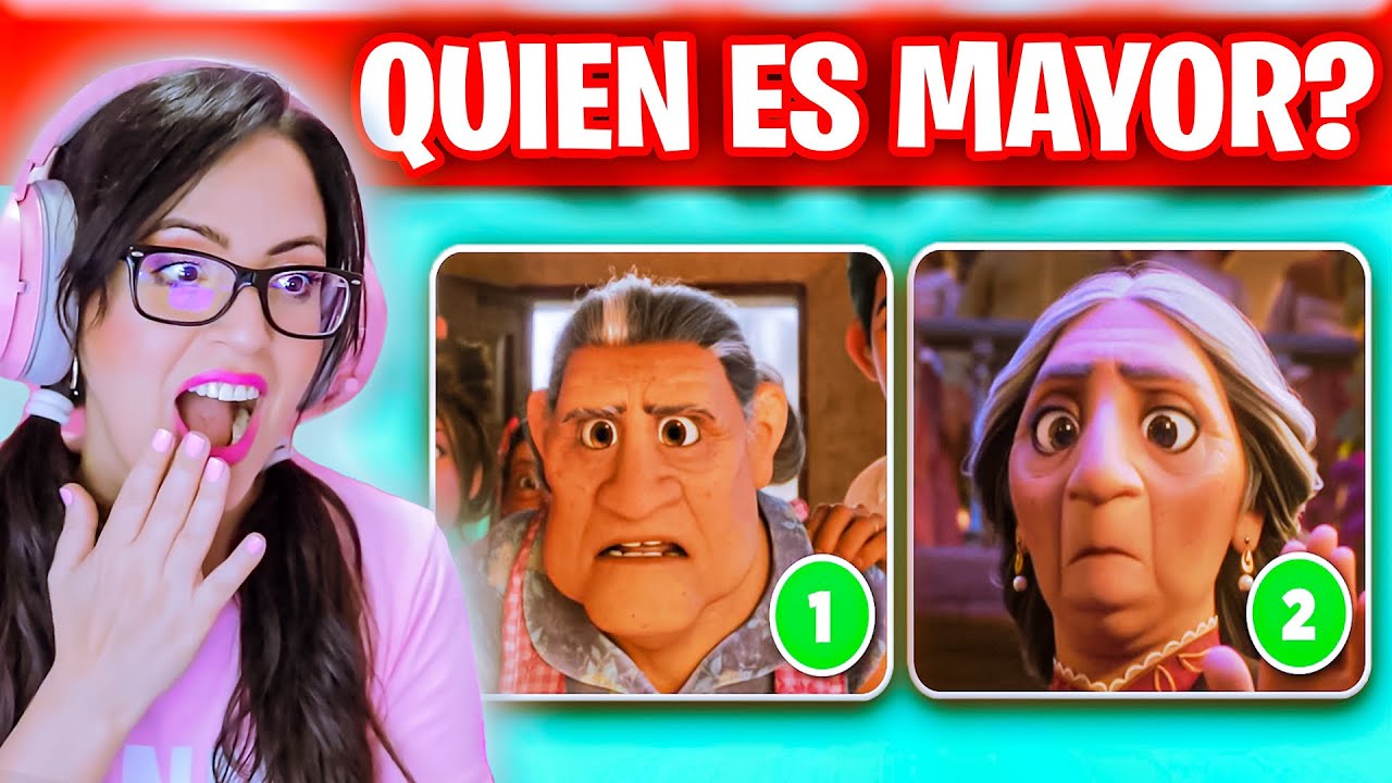 La Abuela de Encanto vs Coco 😱 ADIVINA la EDAD del PERSONAJE DISNEY 🤔 Sandra Cires Play Reaccionando