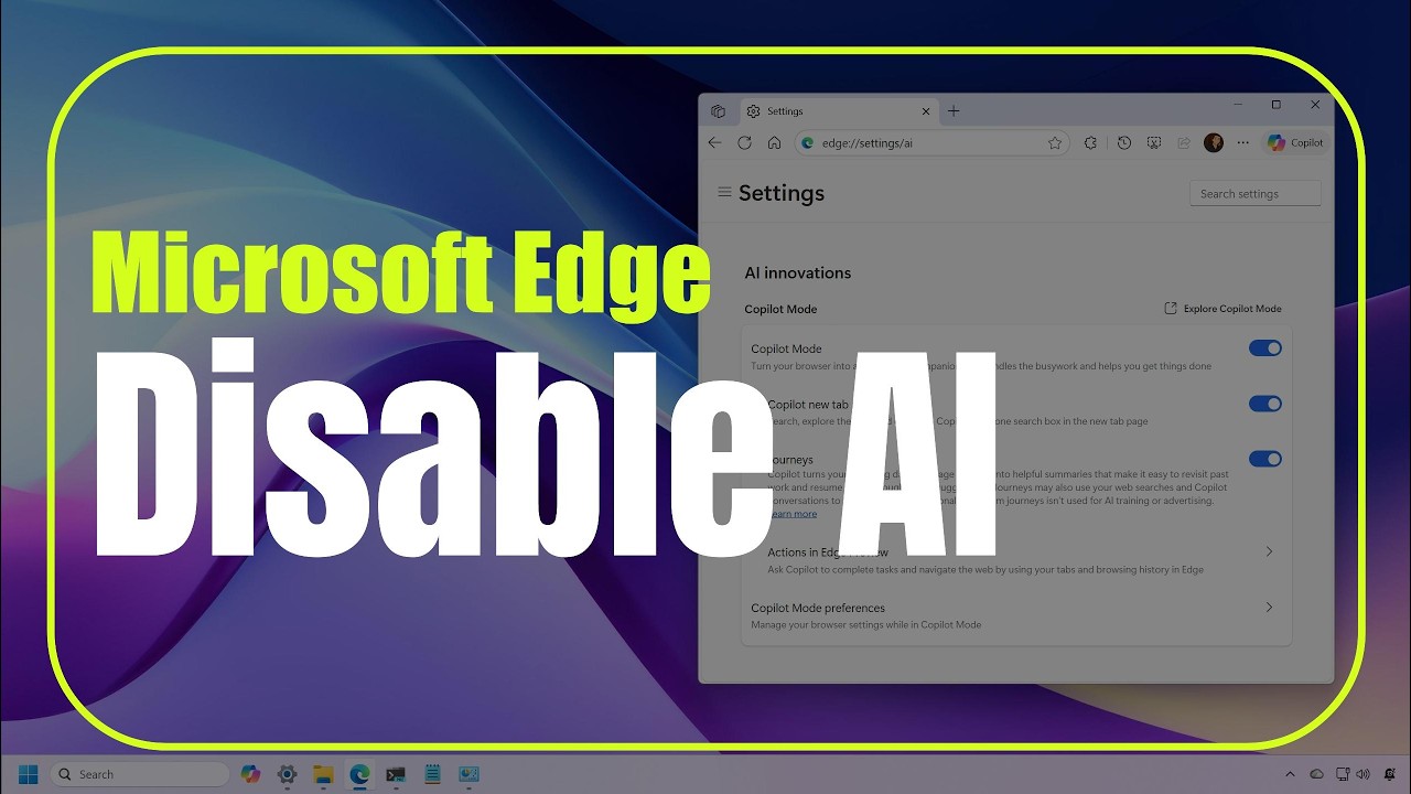 Microsoft Edge: отключите функции ИИ для более традиционного опыта