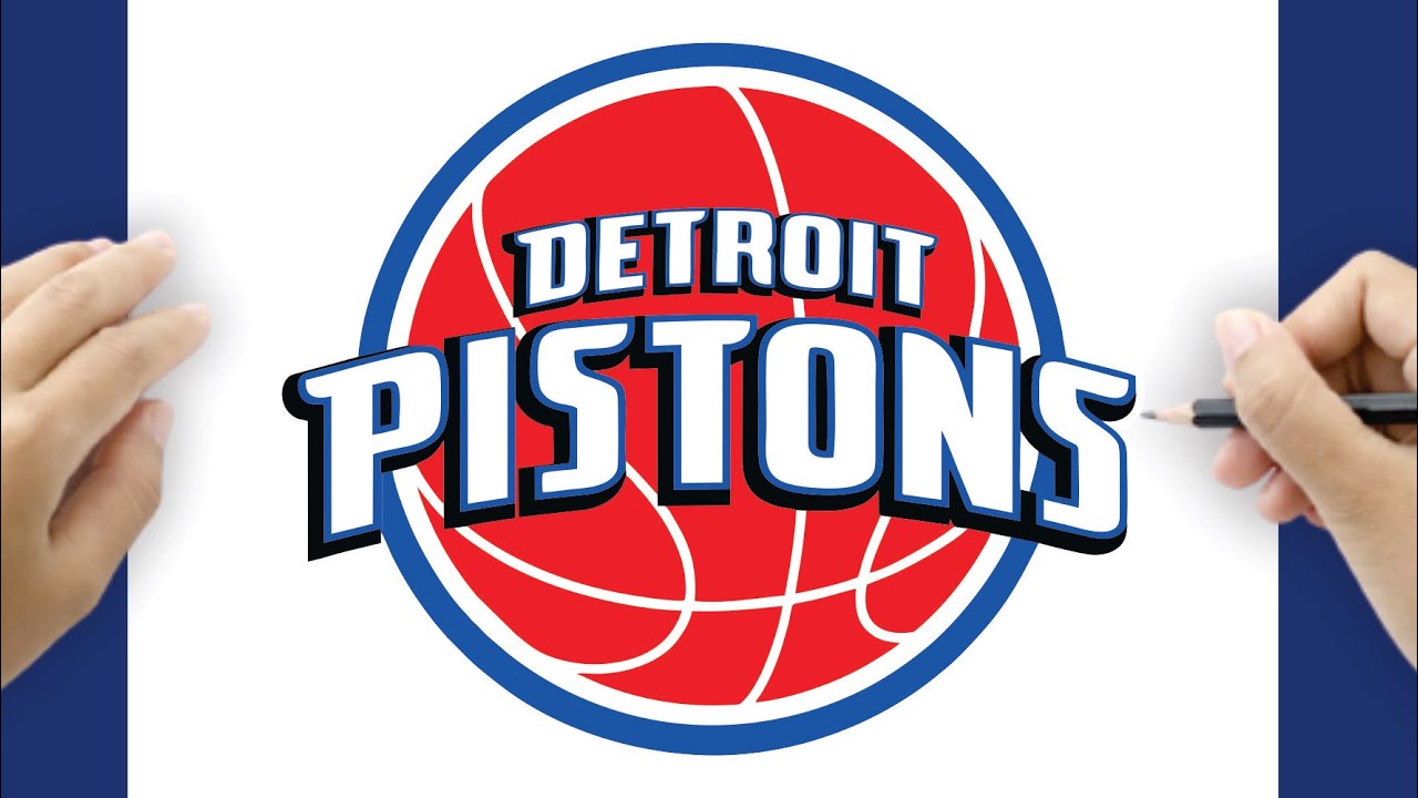 HOW TO DRAW THE DETROIT PISTONS LOGO NBA BASKETBALL TEAM
