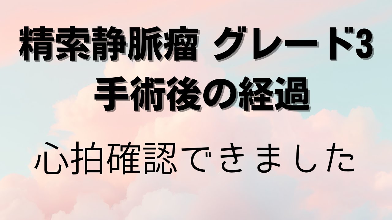 【精索静脈瘤グレード3】手術後の経過報告｜心拍確認
