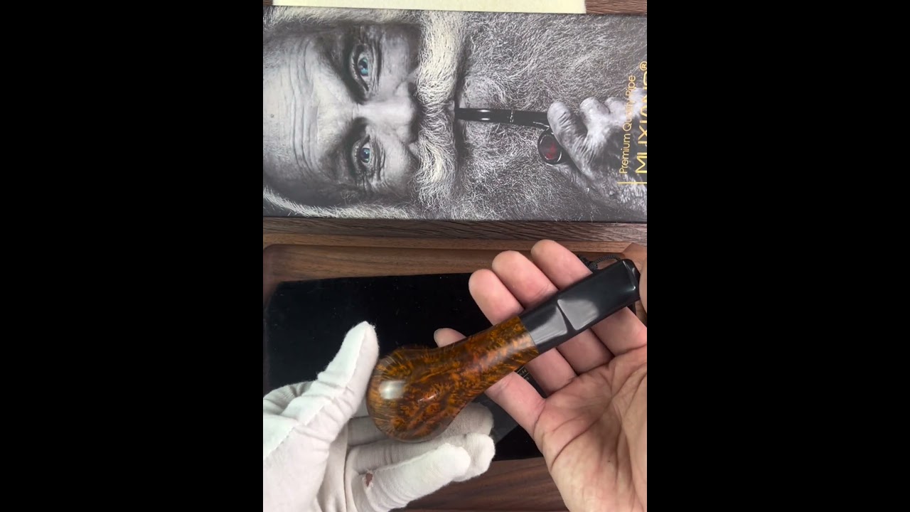 MUXIANG Smooth Bent Freehand Briar Tobacco Pipe 