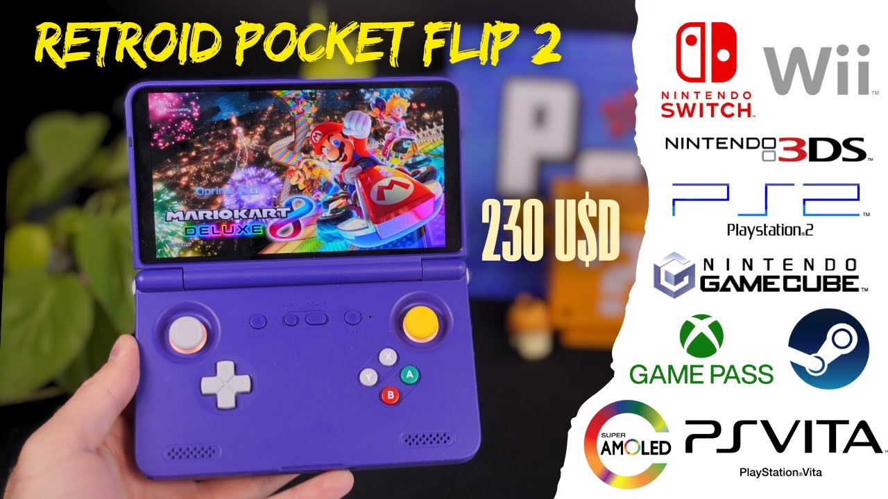 Retroid Pocket Flip 2 Potencia y Portabilidad Wii, PS2 , Switch, Steam, PS3, GamePass