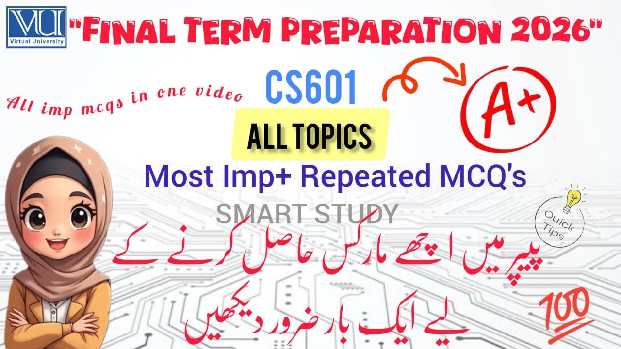 CS601 Data Communication Final Term Preparation 2025, 26 Most Important and Repeated MCQs Past Paper