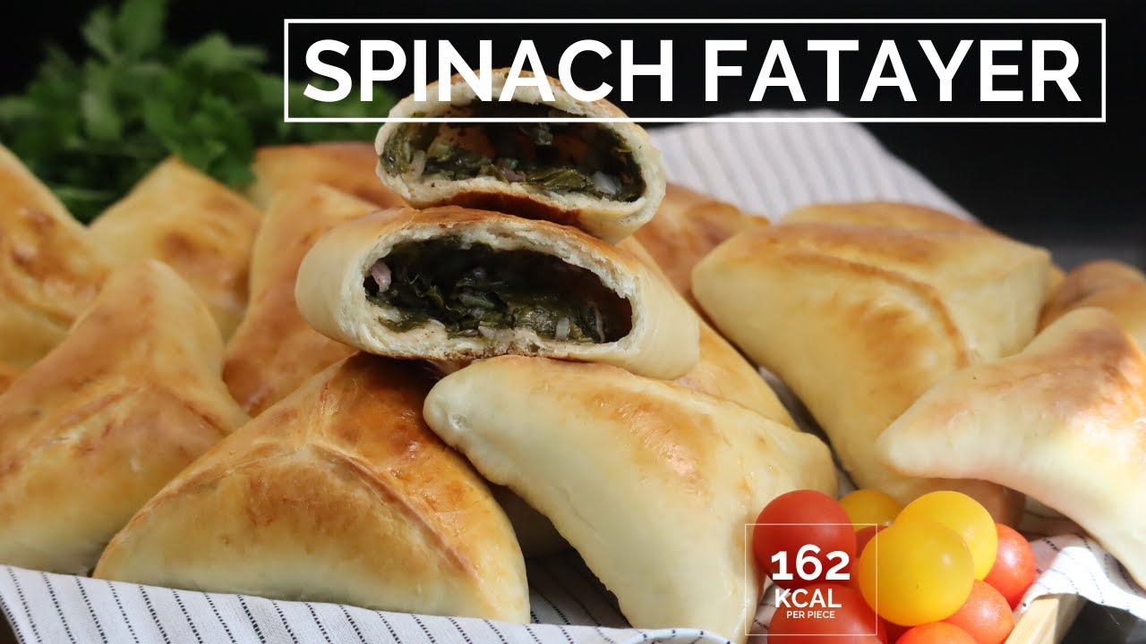 Fatayer Sabanekh -  Moajanat sabanekh -Easy fatayer dough  - فطاير سبانخ - spinach stuffed pastry