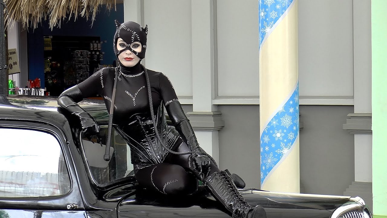 Catwoman on Main Street Movie World Gold Coast 2013 and 2016