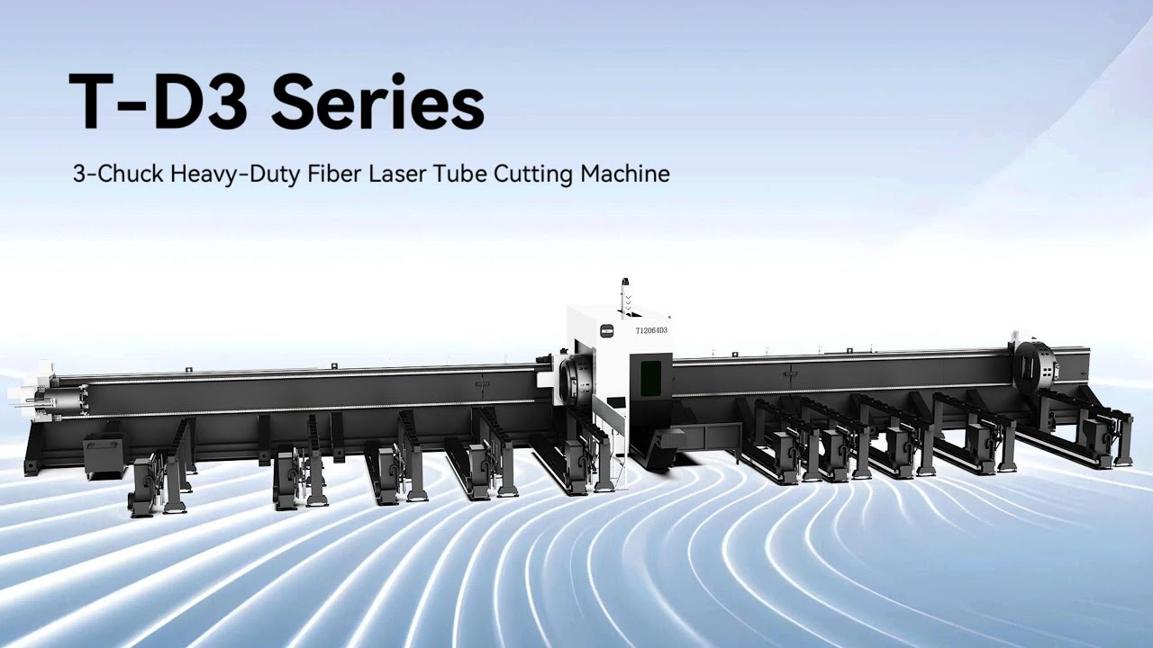 RAYZEN T12064D3—20000W 3-Chuck Heavy-Duty Beveling Laser Tube Cutting Machine