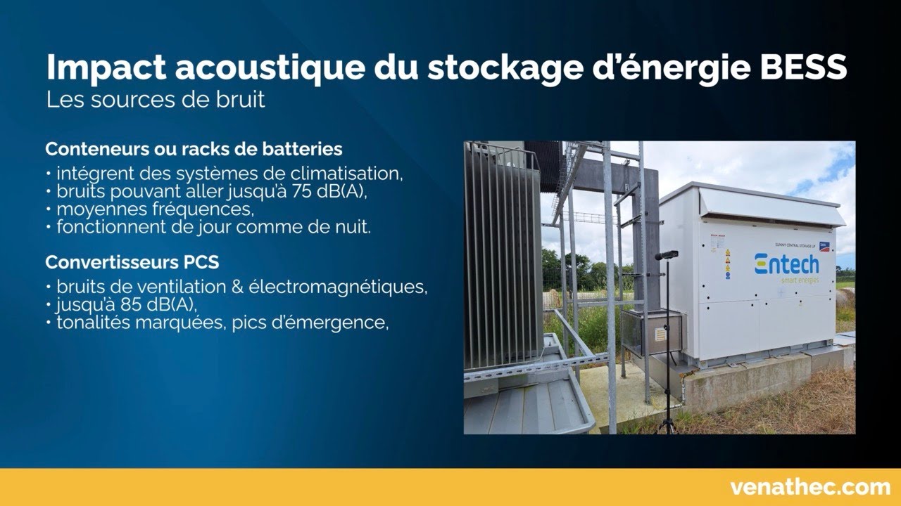 Impact Acoustique du Stockage d'Énergie BESS - VENATHEC - Réglementation & Solutions Techniques