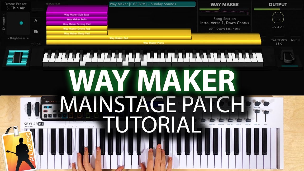 Way Maker MainStage patch keyboard tutorial - Leeland