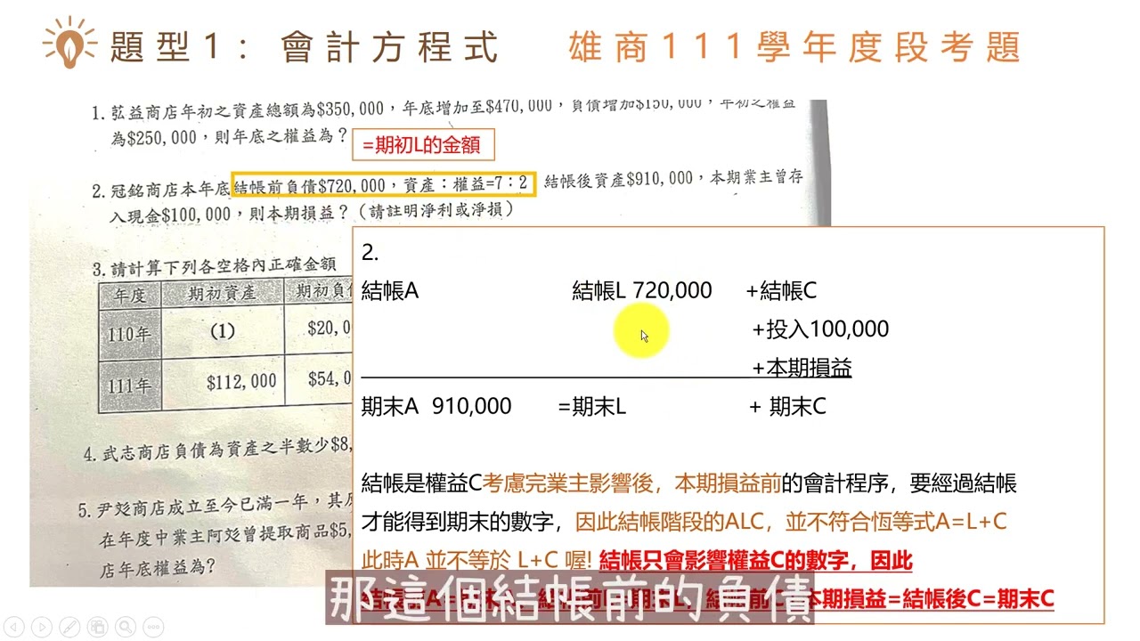 為了高一正在準備救會計第一次段考的你