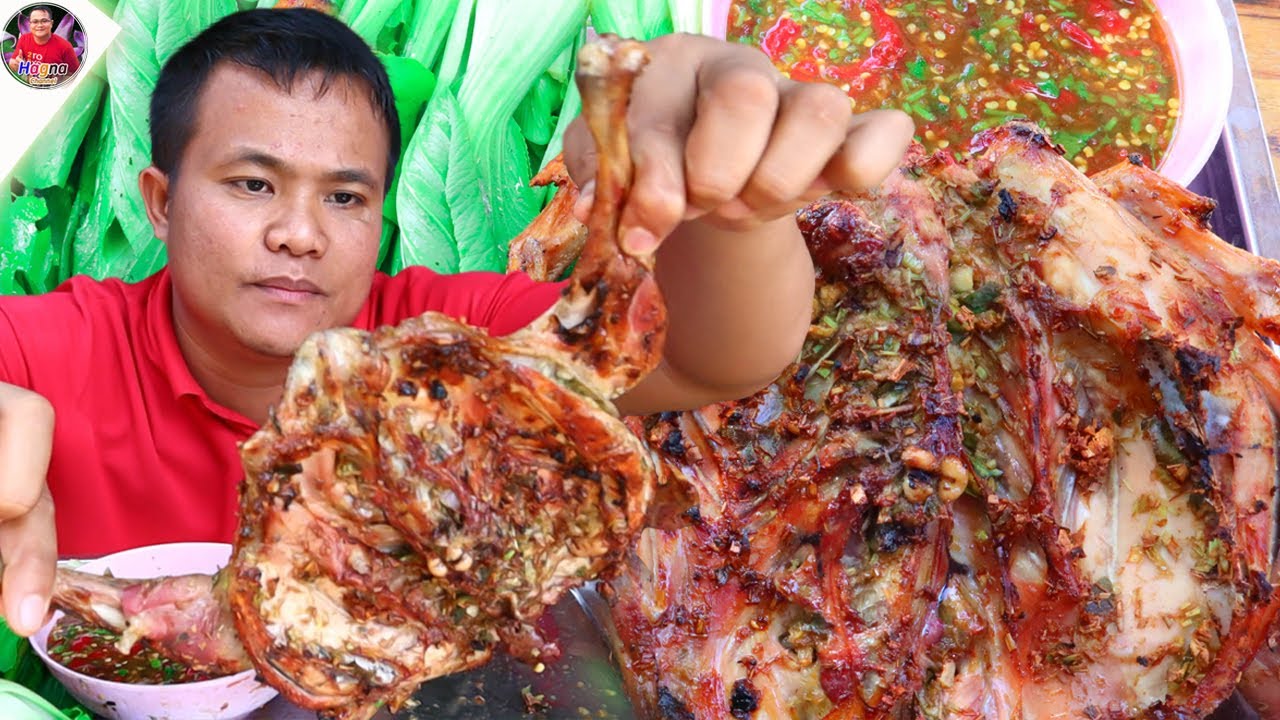ย่างไก่บ้านทั้งตัวหมักสมุนไพรหอมๆ แซ่บนัวกับน้ำจิ้มสูตรเด็ดบ่าวท้าว
