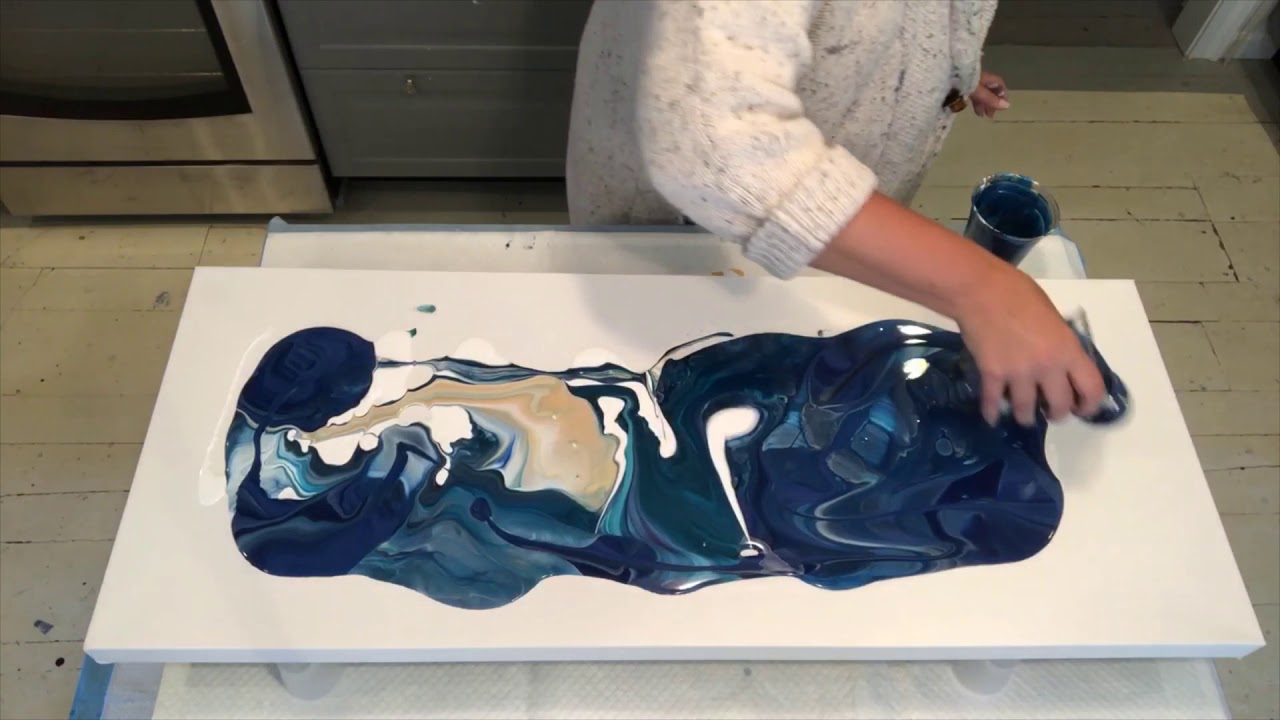 Elegance!! BIG BLUE /Acrylic pour with Liquitex Pouring medium