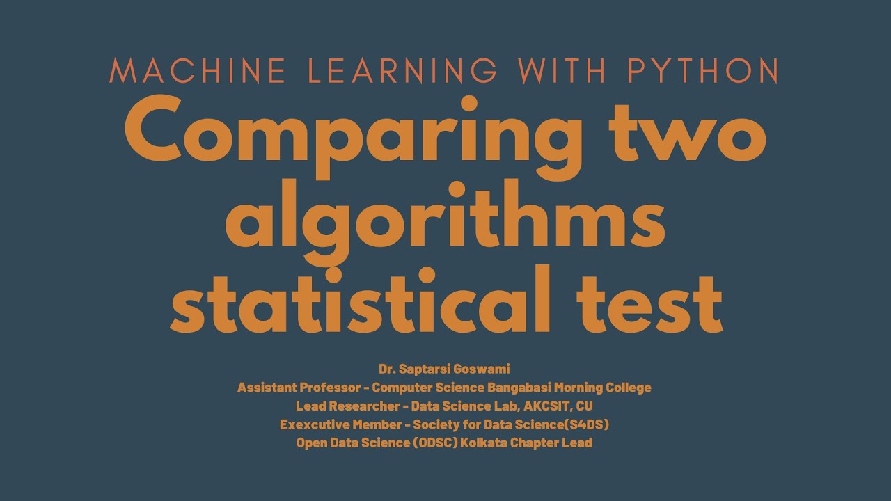 Comparing two algorithms statistical test